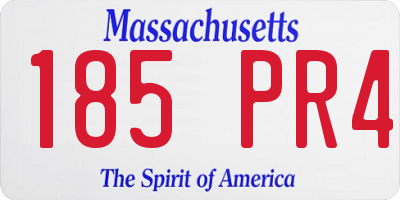 MA license plate 185PR4