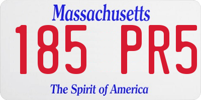 MA license plate 185PR5