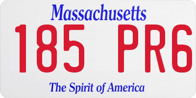 MA license plate 185PR6