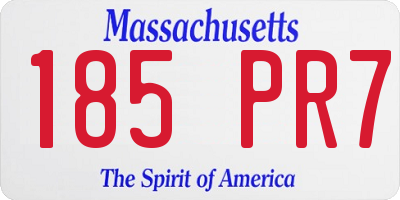 MA license plate 185PR7
