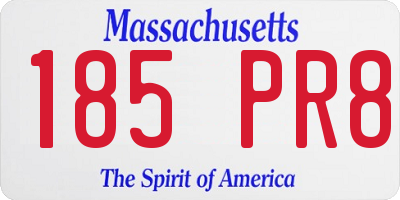 MA license plate 185PR8