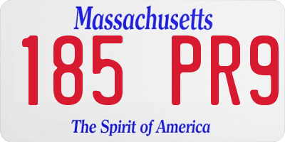 MA license plate 185PR9