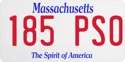 MA license plate 185PS0