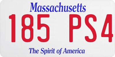 MA license plate 185PS4