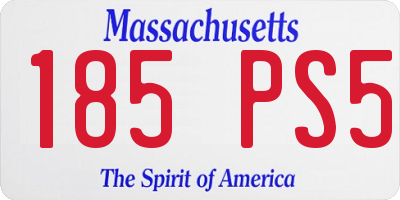 MA license plate 185PS5