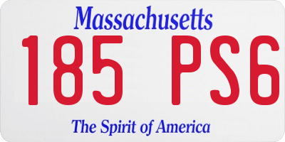 MA license plate 185PS6