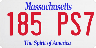 MA license plate 185PS7