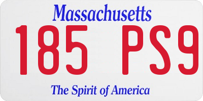 MA license plate 185PS9