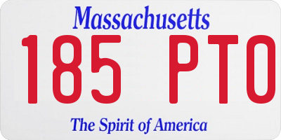 MA license plate 185PT0