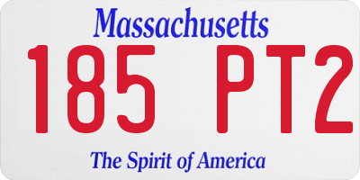 MA license plate 185PT2
