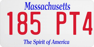 MA license plate 185PT4