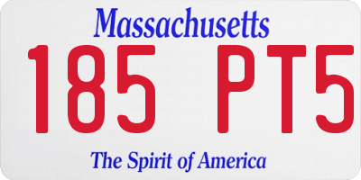 MA license plate 185PT5