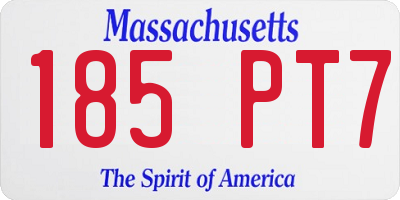 MA license plate 185PT7
