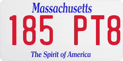 MA license plate 185PT8