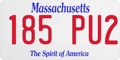 MA license plate 185PU2
