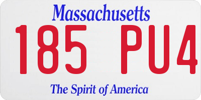 MA license plate 185PU4