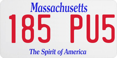 MA license plate 185PU5