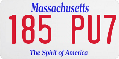 MA license plate 185PU7