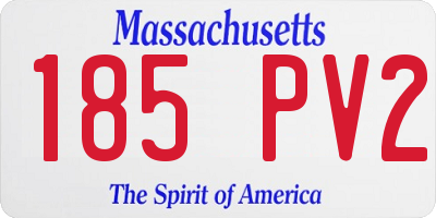 MA license plate 185PV2