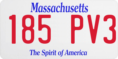 MA license plate 185PV3