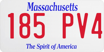 MA license plate 185PV4