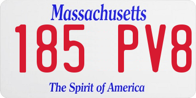 MA license plate 185PV8