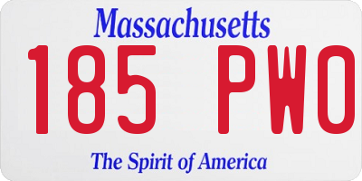 MA license plate 185PW0