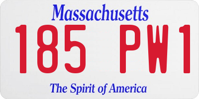 MA license plate 185PW1