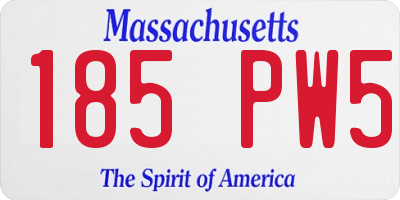MA license plate 185PW5