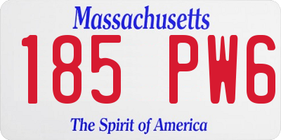 MA license plate 185PW6