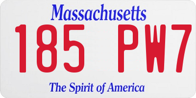MA license plate 185PW7
