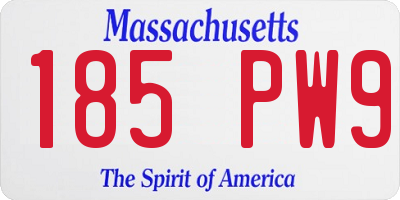 MA license plate 185PW9