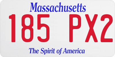 MA license plate 185PX2