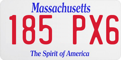 MA license plate 185PX6
