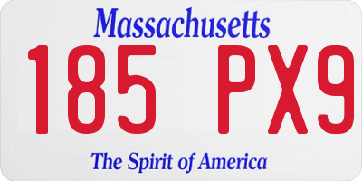 MA license plate 185PX9