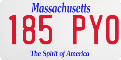 MA license plate 185PY0