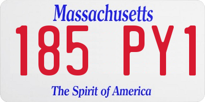 MA license plate 185PY1