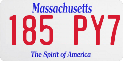 MA license plate 185PY7