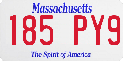 MA license plate 185PY9