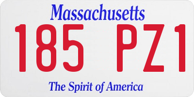 MA license plate 185PZ1