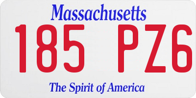 MA license plate 185PZ6