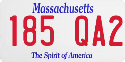 MA license plate 185QA2