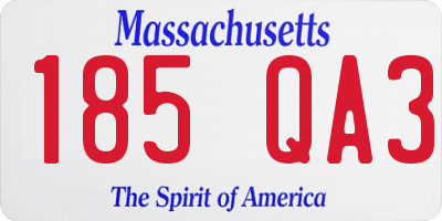 MA license plate 185QA3
