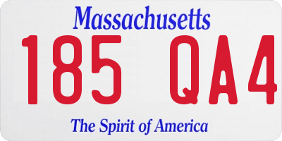MA license plate 185QA4
