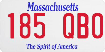 MA license plate 185QB0