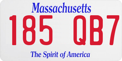 MA license plate 185QB7