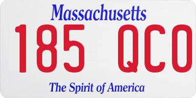 MA license plate 185QC0