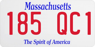 MA license plate 185QC1