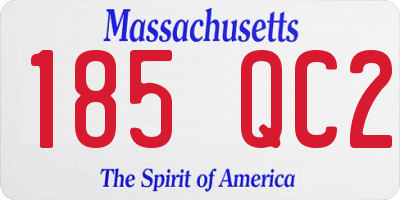 MA license plate 185QC2