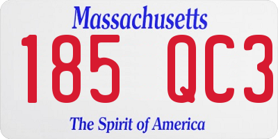 MA license plate 185QC3